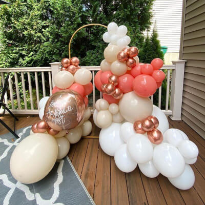 Delightful Boho Wedding Backdrop Using Wedding Arch & Balloons