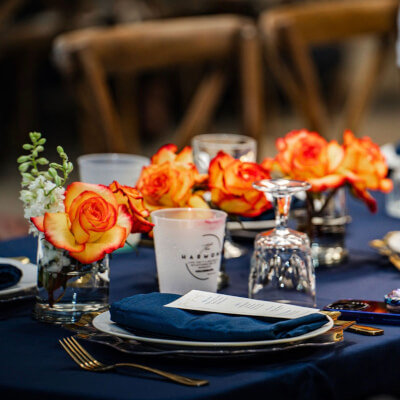 Classy Table Décor Using Tablecloths, Plates, Napkins, Candles, Vases, & Flowers