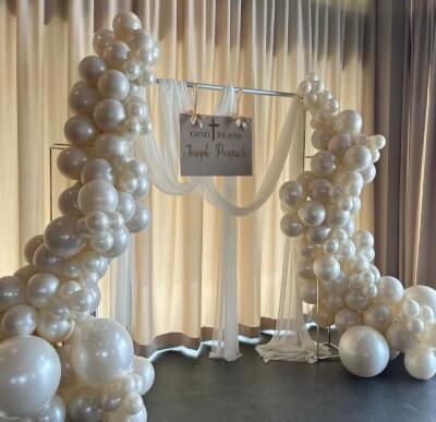 Set of 4 Matte Gold Metal Flower Stands 16"/24"/32"/40" Frame Wedding Column Centerpieces - Durable Display